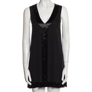 Alice + Olivia Silk Shift Dress with Sequin Detail in Black Size XS